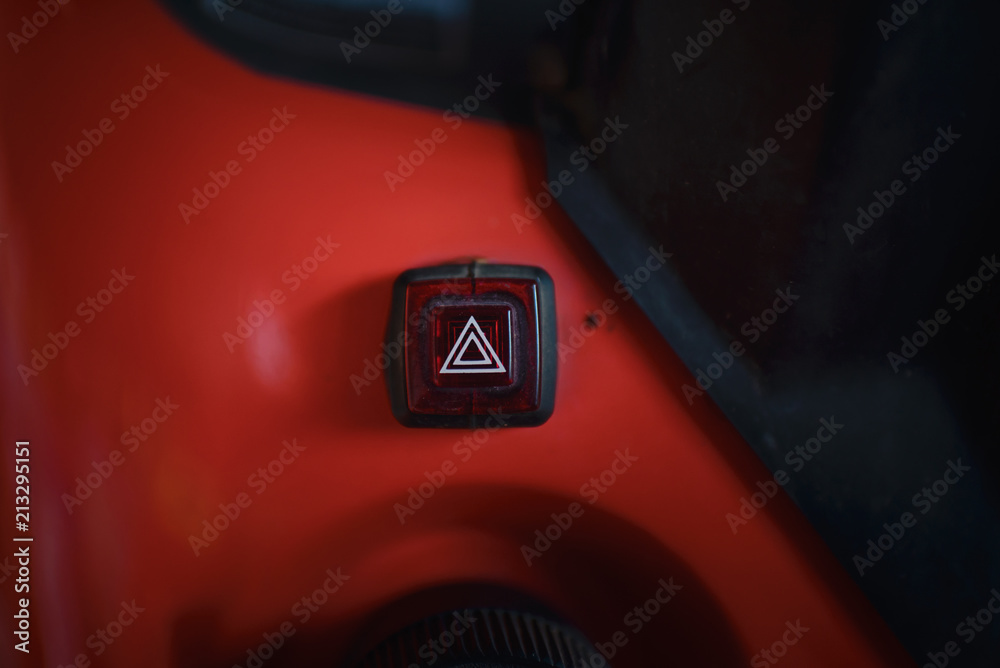Obraz premium Vehicle light switch, red, symbol display