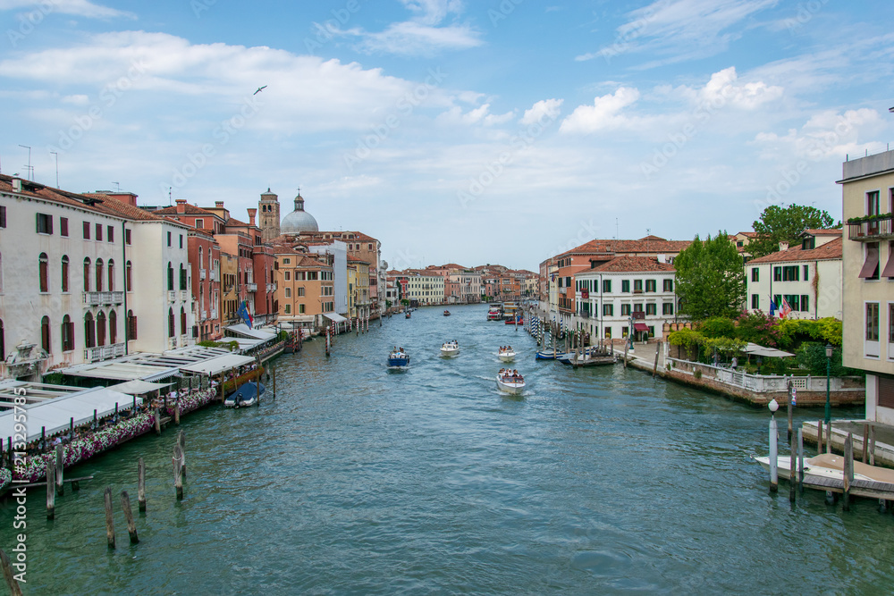 View of the canal grande from the bridge of Scalzi Venice Italy 