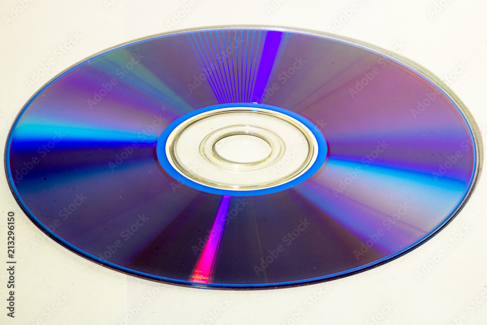 DVD closeup and reflex in white background DVD closeup and reflex in white background