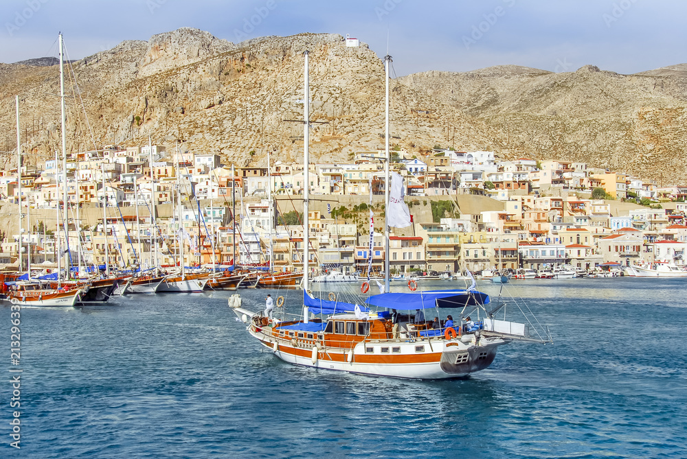 Kalymnos Island, Greece; 22 October 2010: Bodrum Cup Races, Gulet Wooden Sailboats