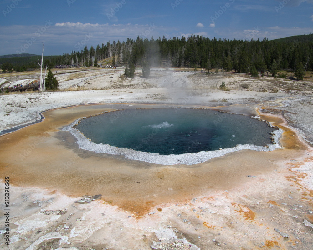 Grand Prismatic Spring on Geyser Hill in Yellowstone National Park Grand Prismatic Spring on Geyser Hill in Yellowstone National Park