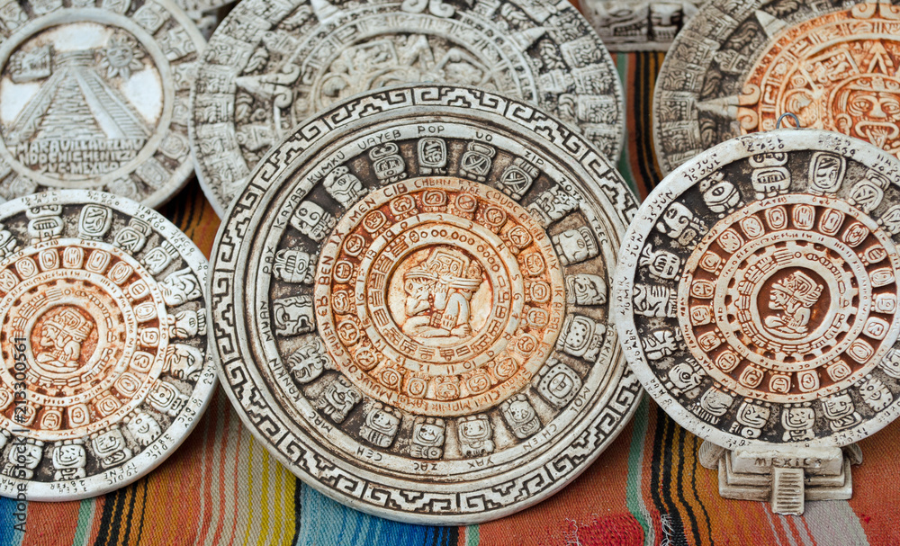 Circular mayan calendar mexico. Background, dates