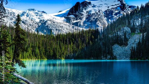 Wide panorama of Joffre Lake  British Columbia  Canada.