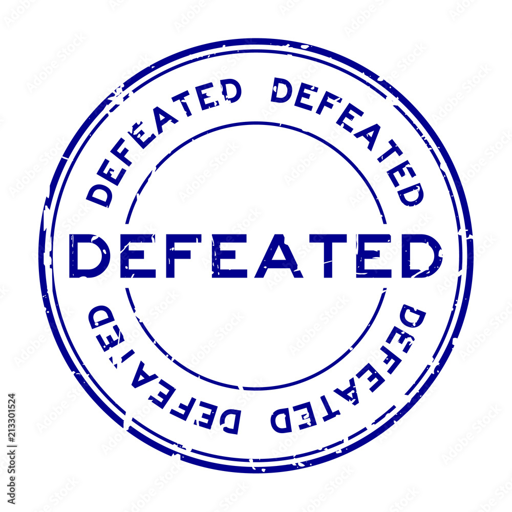 Grunge blue defeated round rubber seal stamp on white background Grunge blue defeated round rubber seal stamp on white background