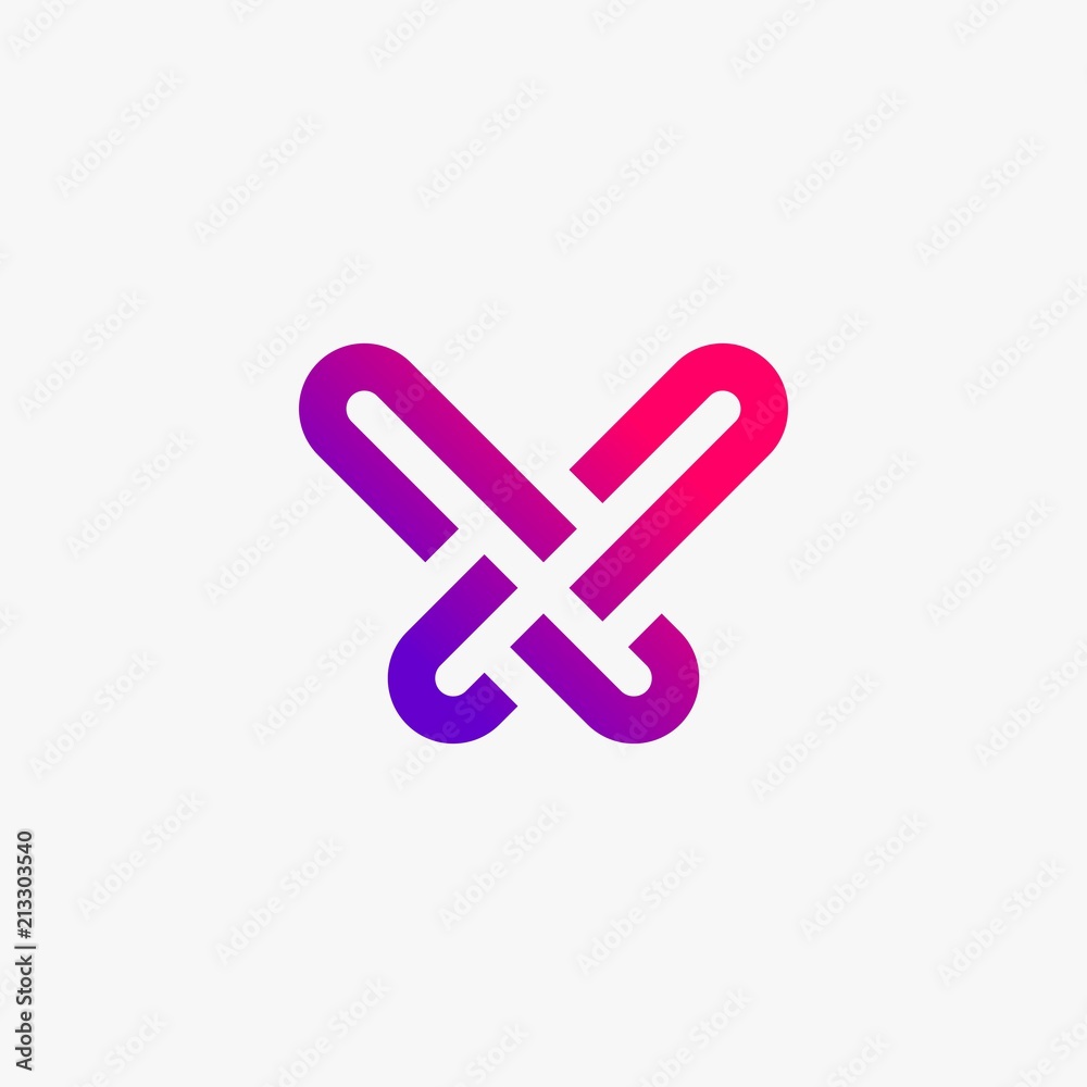 X letter monogram logo design vector