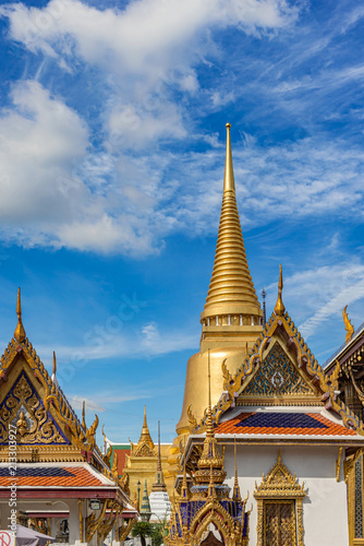 Wat Phra Kaew the Buddhist Temple complex in Bangkok, Thailand.