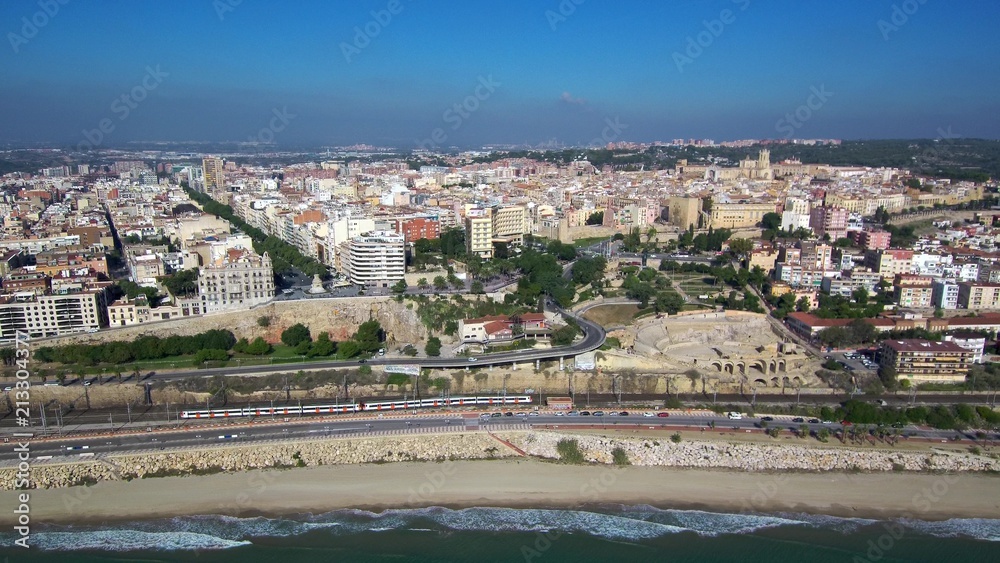 Tarragona desde el Aire. Ciudad de Cataluña en España