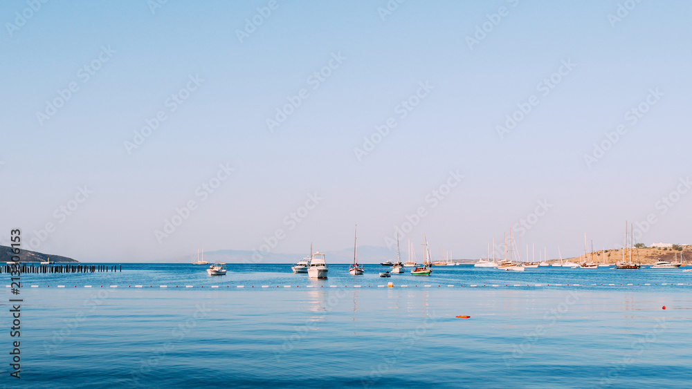 Aegean sea marina harbor in Bodrum, Turkey