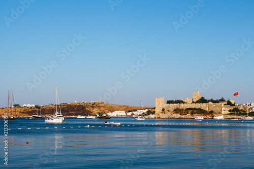 Bodrum castle and Aegean sea in Bodrum, Turkey