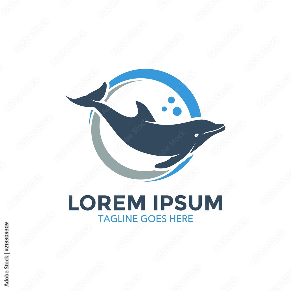 Unique dolphin logo template. vector. editable. simple shape. minimalist color. memorable Unique dolphin logo template. vector. editable. simple shape. minimalist color. memorable