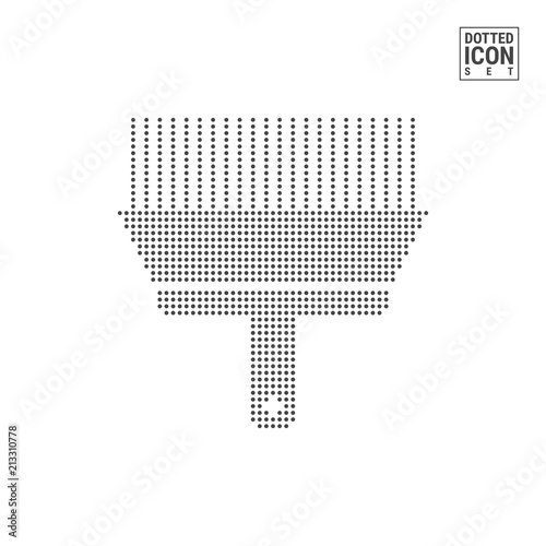 Putty Knife Tool Dot Pattern Icon. Putty Knife Dotted Icon Isolated on White Background. Vector Icon of Spatula