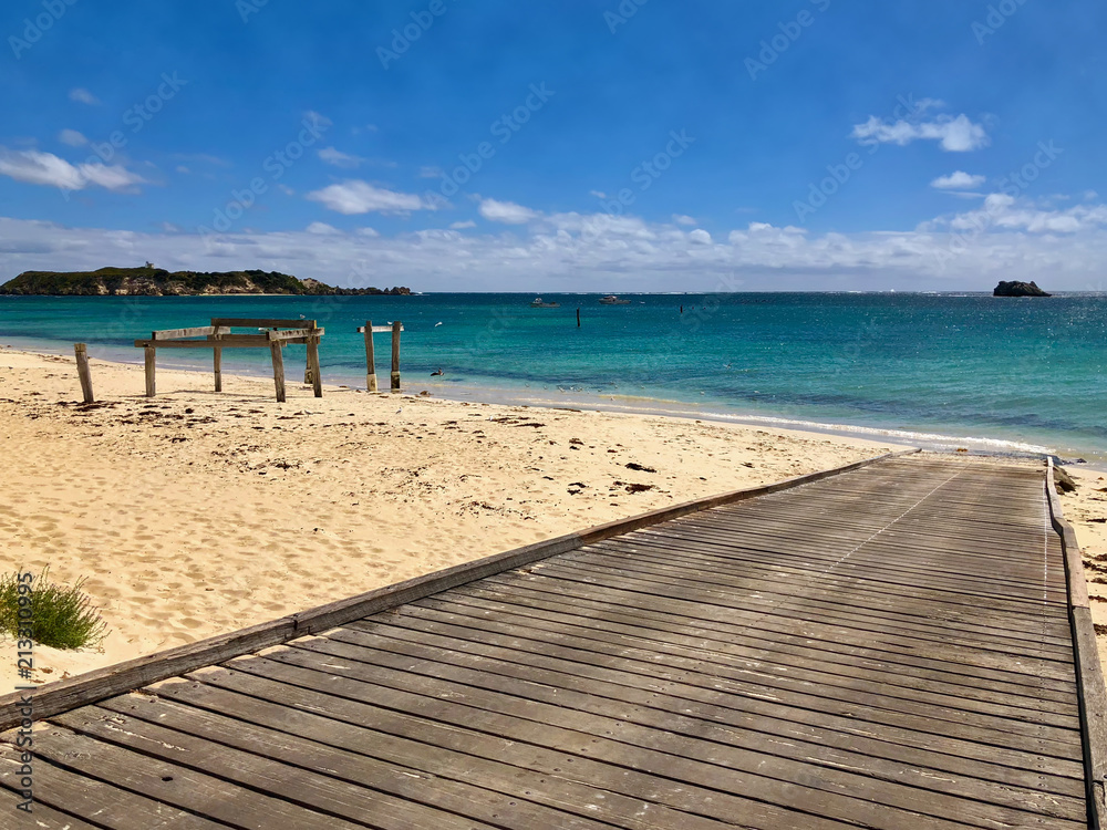 Fototapeta premium Boat ramp, old Jetty at Hamelin Bay Beach, Australia.