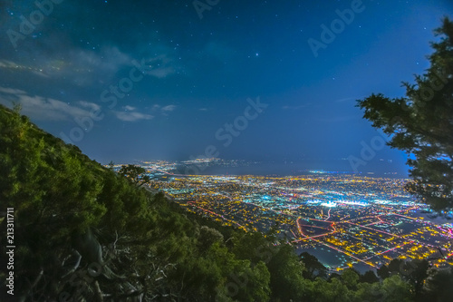 View of Provo city form Squaw peak at night photo