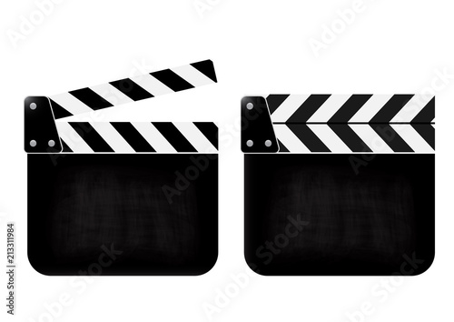 Clapperboard - movie clapper vector. open blank black clapper board for the action scene or filming and shooting movie.
