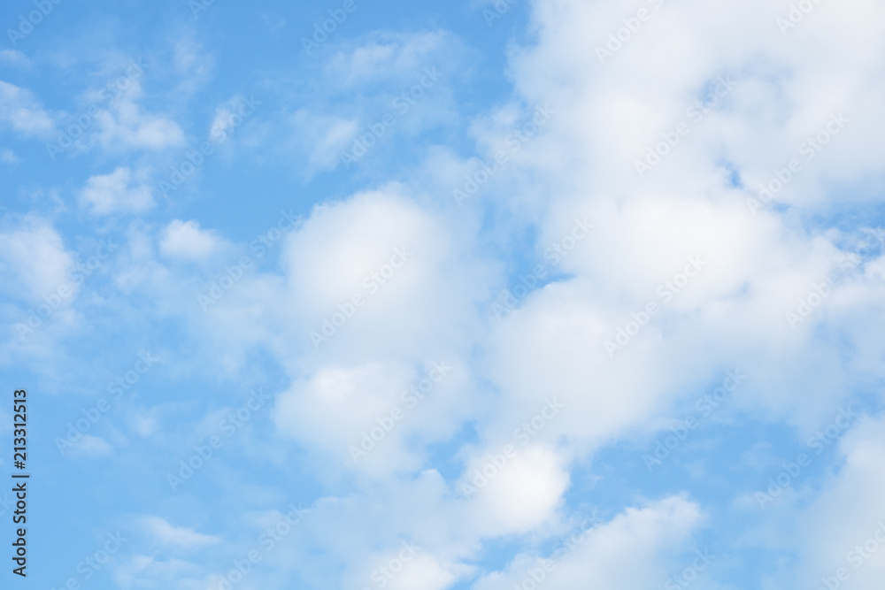 Pastel blue sky cloud beautiful nature background.