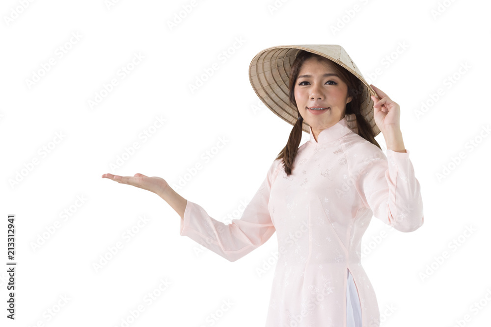 Beautiful vietnam women wearing Ao Dai vietnam traditional dress isolated on white background. Beautiful vietnam women wearing Ao Dai vietnam traditional dress isolated on white background.