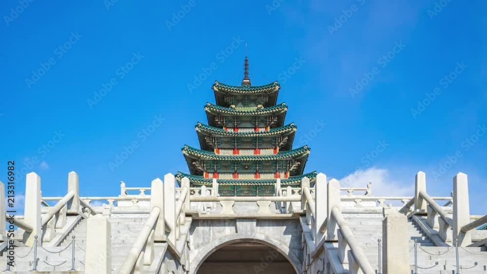 Time Lapse video of Gyeongbokgung Palace in Seoul, South Korea timelapse 4K Time Lapse video of Gyeongbokgung Palace in Seoul, South Korea timelapse 4K