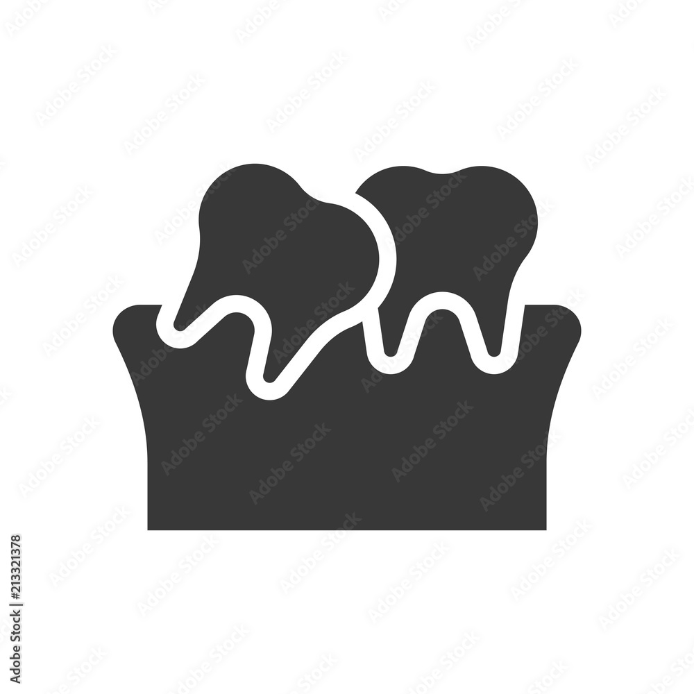Tilted teeth, dental related solid icon Tilted teeth, dental related solid icon