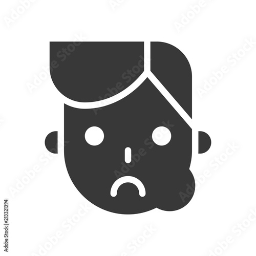 man with swollen gums or toothache, dental related solid icon