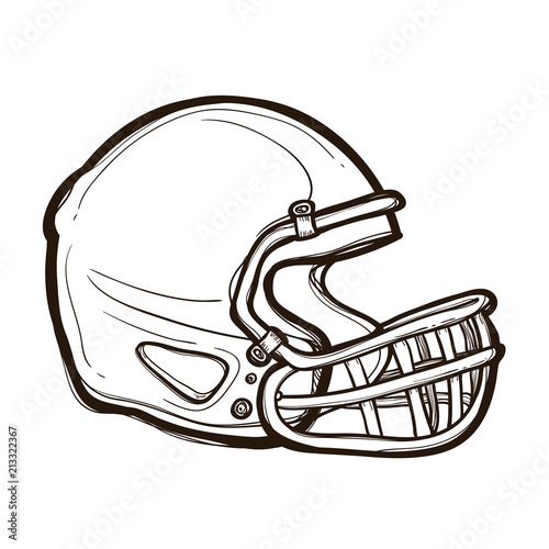American football helmet isolated. Coloring book