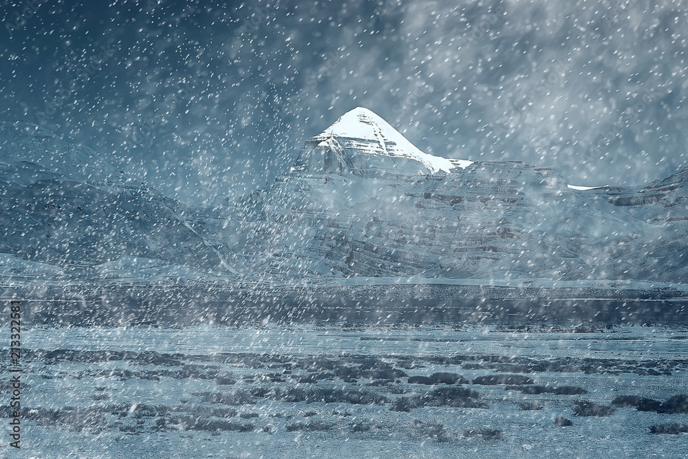 Fototapeta premium beginning of winter in the mountains