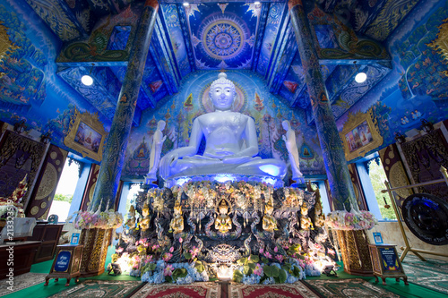 Chiang Rai, Thailand - July, 8, 2018 : the very beautiful landscape inside the temple of Wat Rong Sua Ten photo