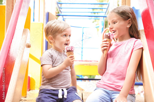 Cute little children eating...
