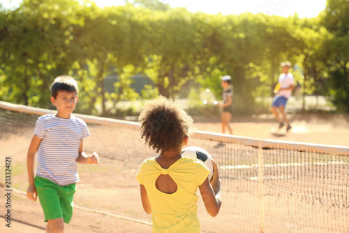 Cute children playing on sp...