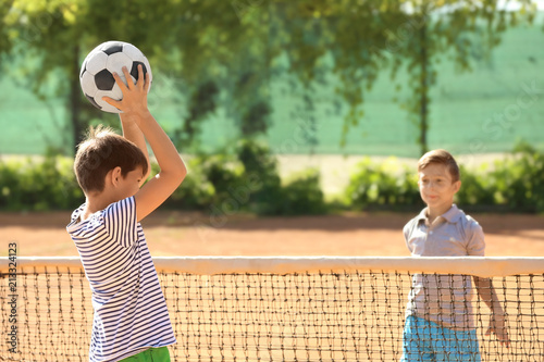Cute children playing on sp...
