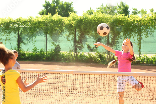 Cute children playing on sp...