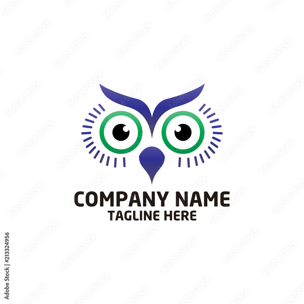 owl bird logo, bird head icon, education symbol. vector template ready for use owl bird logo, bird head icon, education symbol. vector template ready for use
