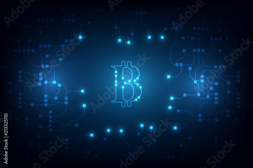 digital bitcoin crypto currency vector background. Bitcoin vector illustration background