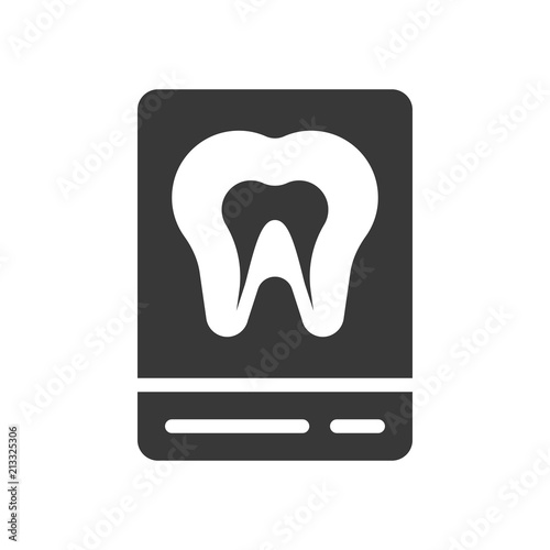 Tooth x ray film, dental related solid icon