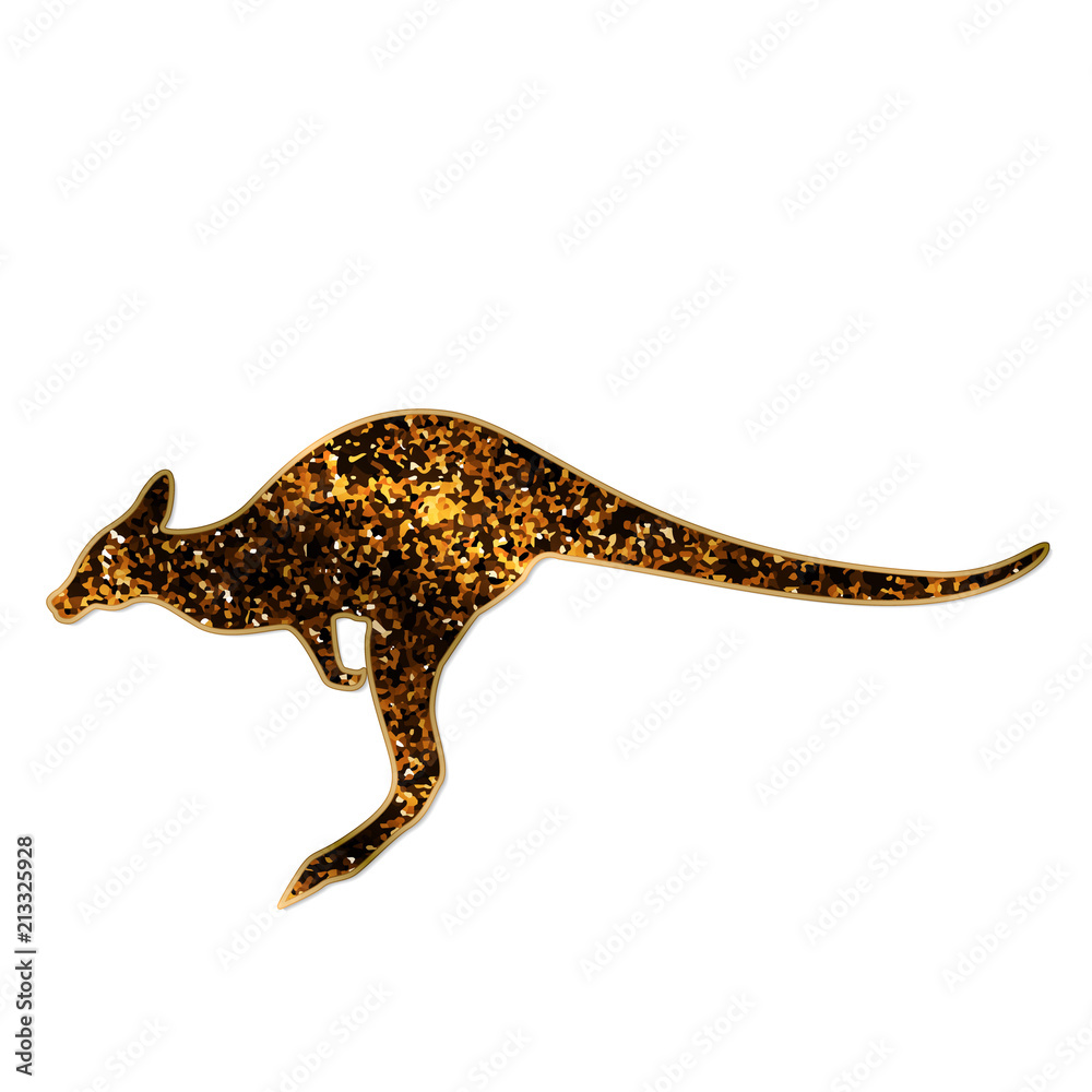 Obraz premium Kangaroo jumping graphic vector.