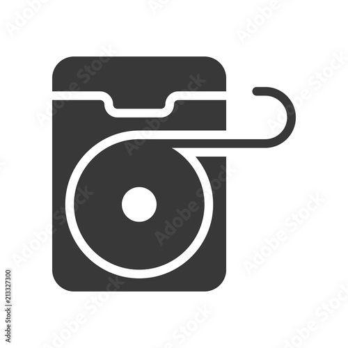 Dental floss, dental related solid icon