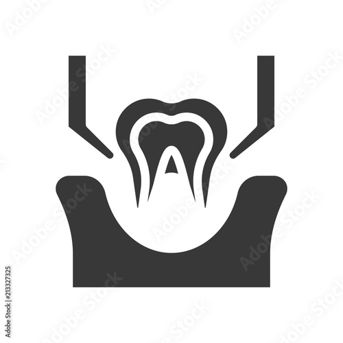 tooth extraction sign, dental related solid icon