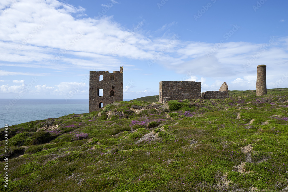 Old Tin Mine Ruins of Wheal Coates in Cornwall, England