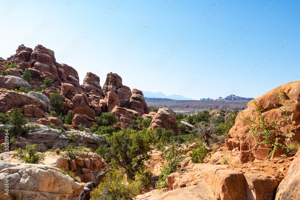 Beautiful mountain view in Arches National Park, Utah