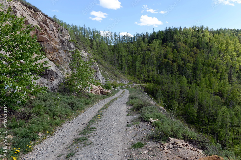 Pass Chike-Taman. The old road of the Chuysk tract. Mountain Altai. Western Siberia