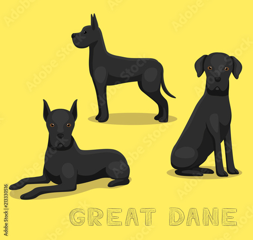 Dog Great Dane Cartoon Vector Illustration
