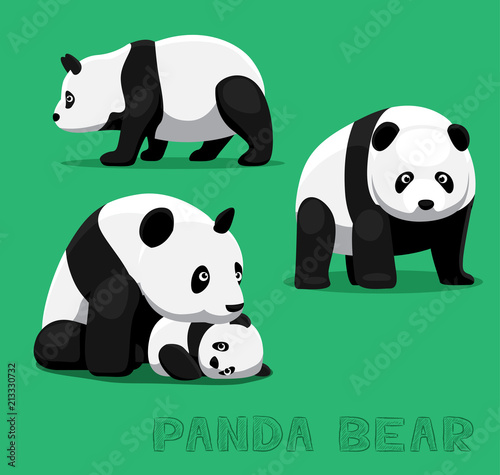 Fototapeta Naklejka Na Ścianę i Meble -  Bear Panda Bear Cartoon Vector Illustration