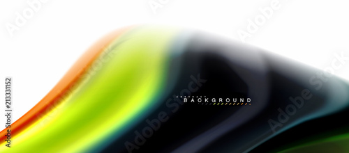 Fluid liquid mixing colors concept on light grey background, curve flow, trendy abstract layout template for business or technology presentation or web brochure cover, wallpaper