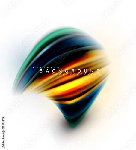 Fluid liquid mixing colors concept on light grey background, wave and swirl curve flow line, trendy abstract layout template for business presentation, app wallpaper banner, poster or wallpaper