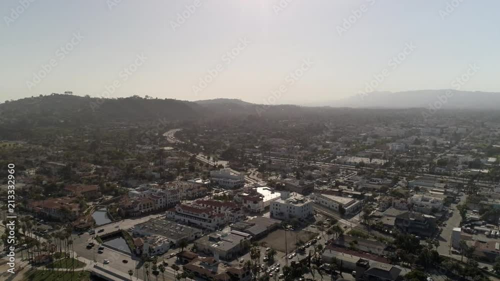 Santa Barbara downtown aerial pull out Santa Barbara downtown aerial pull out