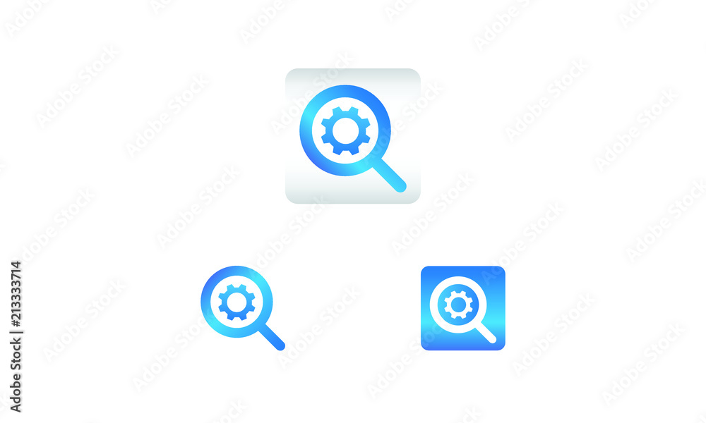 search icon with setting symbol. search web icon vector icon in various style
