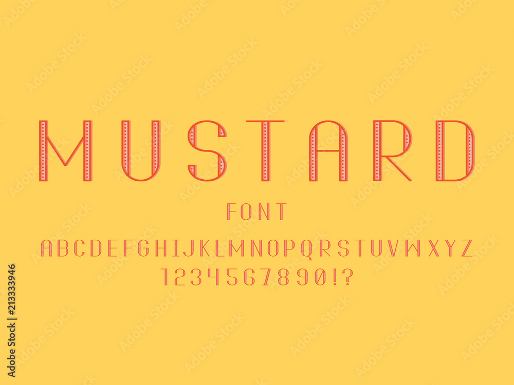 Mustard font. Vector alphabet Stock Vector Adobe Stock