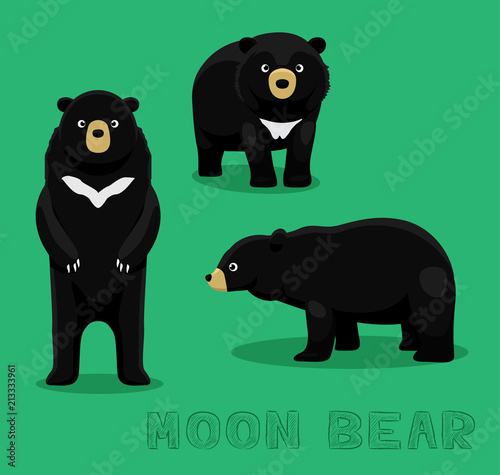 Bear Moon Bear Cartoon Vector Illustration © bullet_chained