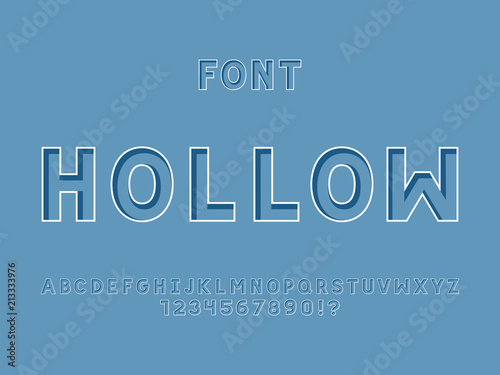 Hollow font. Vector alphabet 