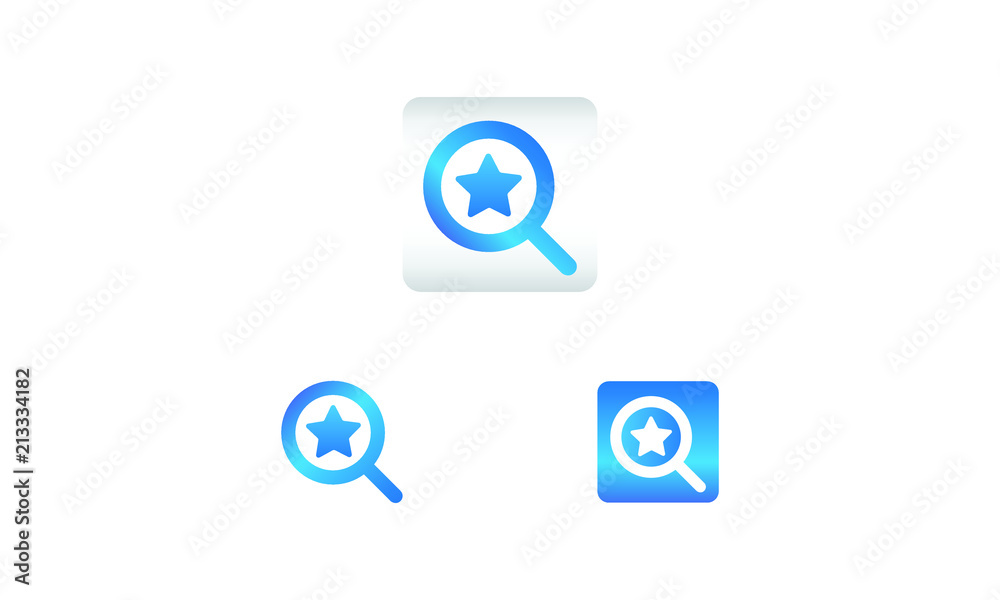 search icon with star symbol. search web icon vector icon in various style 