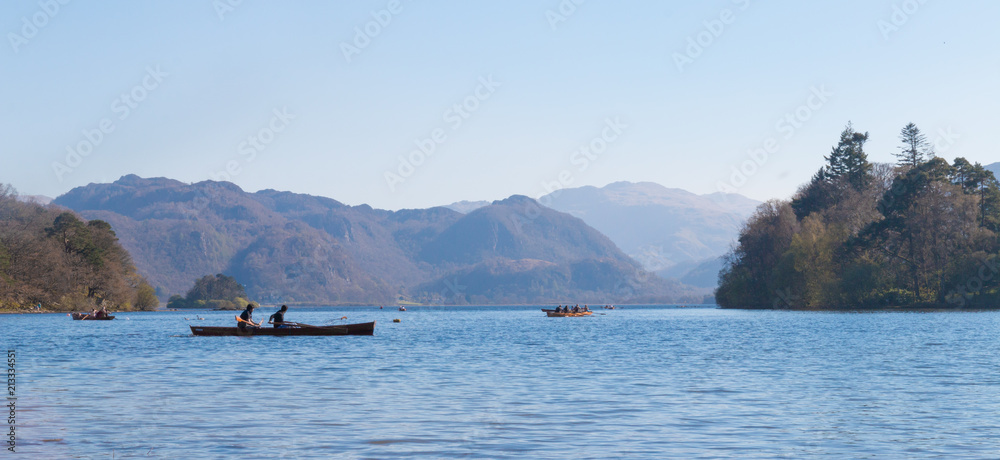 Fototapeta Canoeing on Derwent Water
